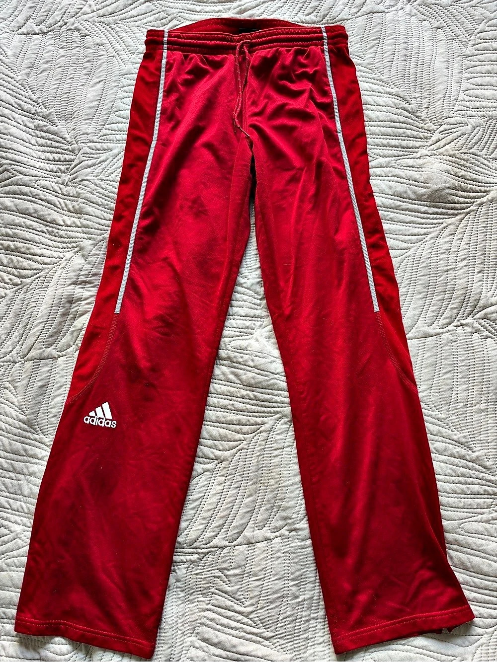 adidas Red & White Track Pants Like New
